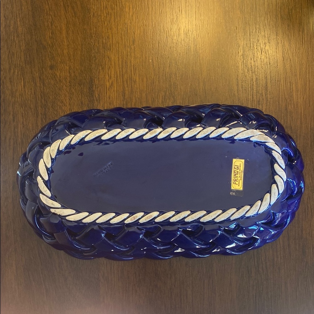 Primo’gi made in Italy Blue Woven ceramic Basket - Picture 2 of 8